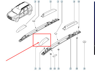 Накладка рейлинга перед левая Dacia duster foto 5