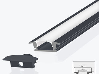 Подсветка для вашей мебели, профиль алюминиевый черный, panlight, 2-х,3-х метровый в ассортименте foto 4