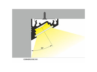 Profil din aluminiu de colt CORNER 10 pentru banda LED - anodizat 2m - set complet Profilul LED de c foto 3