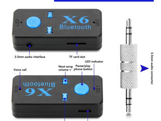 Аудиоприемник BT-X6 Bluetooth AUX foto 3