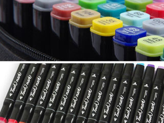 Набор из 80 профессиональных двухсторонних маркеров в чехле.Set markere profesionale multicolor foto 5