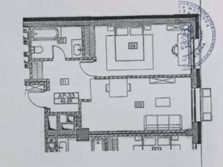 1-rm apt., 47 м², 4/12 fl.