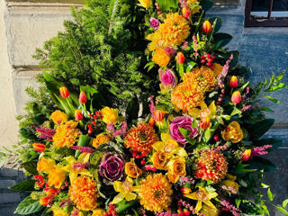 Похоронные венки, корзины, букеты/Coroane funerare din flori naturale foto 2