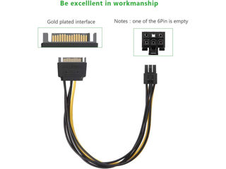 ID-166: 1 x 6-pin to 1 x SATA. Cable - Adapter - Адаптер - Переходник - Кабель foto 2