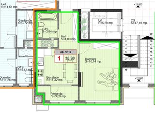 Apartament cu 1 cameră, 39 m², Periferie, Orhei foto 1