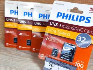 Philips UHS-I micro SDHC Crad 4 ucati 32Gb, 220 lei