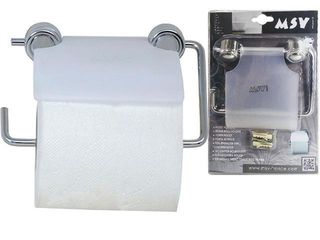 Suport Pentru Hartie Wc Cu Capac Msv, Plastic/Crom