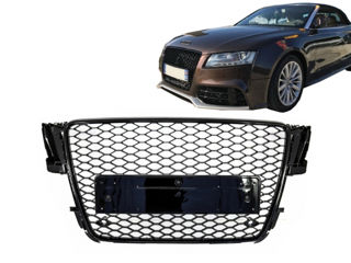 Grila Centrala compatibil cu Audi A5 8T (2007-2011) RS Design Negru Lucios