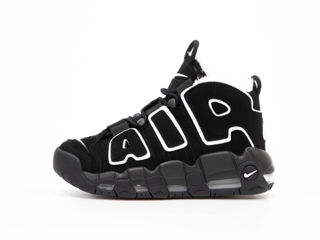 Nike Air More Uptempo Black/Qhote cu blana/с мехом foto 2