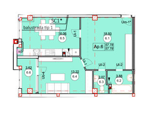 Apartament cu 1 cameră, 58 m², Centru, Cricova, Chișinău mun. foto 2