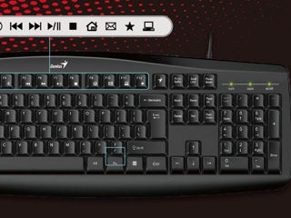 Keyboard & Mouse Genius Smart Km-200, Customizable Fn Keys, Spill Resistant, Black, Usb foto 4