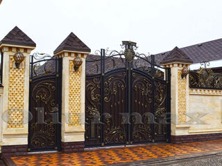Copertine, porți, garduri , balustrade,  gratii, uși metalice și alte confecții din fier forjat. foto 8