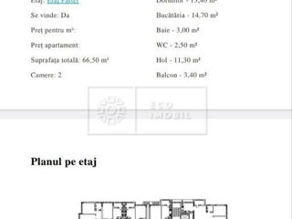 Apartament cu 3 camere, 66 m², Poșta Veche, Chișinău foto 9