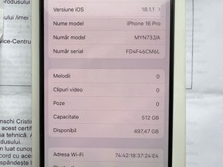 iPhone 16 Pro Apple , Memorie 512GB , culoare Natural Titanium , telefonul este in stare ideala. foto 5