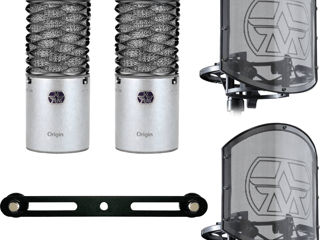 Set 2 Microfoane Studio Aston Microphones Origin Stereo Pair + Shock Mount + Pop Filter.