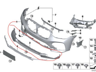 Накладка переднего бампера bmw x4 g02 xline foto 1