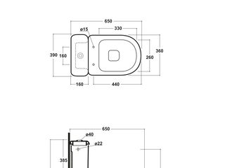 WC monobloc cu conectarea in podea foto 2