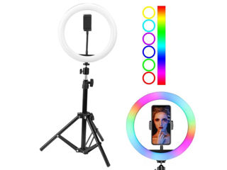 Lampa inelara RGB 30cm cu Stativ 2m foto 3