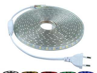 Banda Led 220V,Лед лента,alb,albastru,alb-cald,alb-albastru,rosu,verde,IP65. foto 9