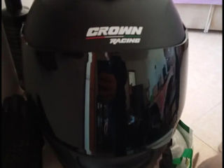 Casca de motocicletă Crownracing Usoara,cu lentila neagra