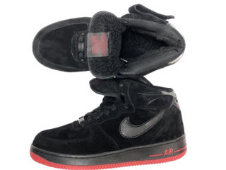 Nike Air Force 1 High Suede Black/Red  cu blana / с мехом foto 3