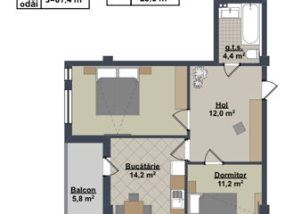 Apartament cu 2 camere, 61 m², Centru, Ialoveni foto 15
