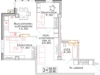 Apartament cu 1 cameră, 39 m², Telecentru, Chișinău foto 8