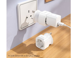 HOCO AC20B Adaptor direct din Marea Britanie la UE foto 2