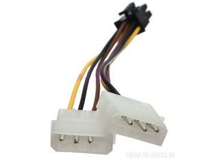 Dual 4 Pin Molex to 6 Pin PCI-E Power Cable Adapter Connector - 2 x MOLEX на 1 х 6 Pin Previous foto 2