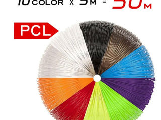 100 Lei - PCL пластик для 3D ручки, 5шт. по 10 м, для 3D ручек Арт.288R, Арт.288A, Арт.288G, SL-300A foto 2