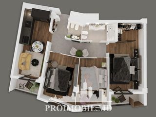 Oasis! 3 camere separate cu living spațios, autonomă! 90 mp! foto 3