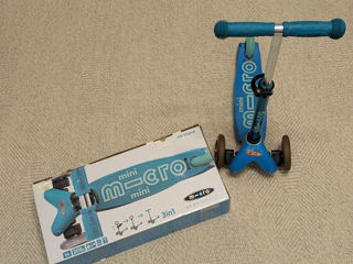 Trotineta Micro Mini 3 In 1 Deluxe - Aqua