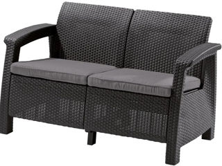 Canapea pentru gradina Keter Corfu Love Seat Graphite/Gray foto 1