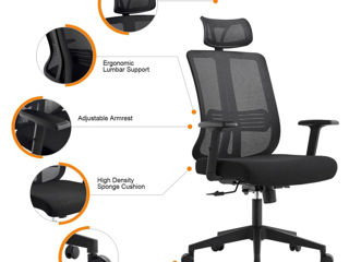 Scaun de birou ergonomic WALTZ (negru) foto 3