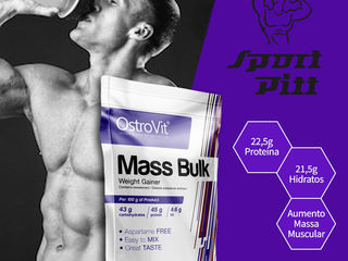 Гейнер Mass Bulk-1kg-45% белка и 0% сахара foto 1