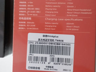 Продаются новые беспроводные наушники Lenovo thinkplus TW60 ! foto 2