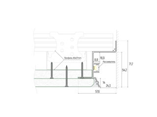 Profil din aluminiu plutitor alb Kraab GIPPS VILLAR 2.0 KSGV2W foto 2