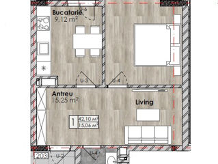 1-комнатная квартира, 47 м², Центр, Кишинёв