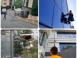 Servicii curatare ferestre si fatade, Mойка и чистка фасадов и окон на высоте