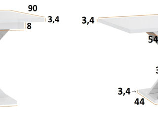Masă extensibilă de bucătărie stilată 160x90 foto 6