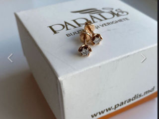 Cercei aur cu diamant  foto 0