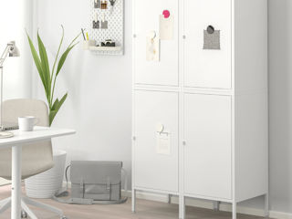 Dulap pentru depozitare în birou cu uși IKEA, alb