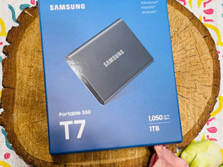 SSD portabil extern Samsung Portable SSD T7, 1 TB, Grey