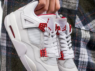 Nike Air Jordan 4 Retro White Metallic Red Unisex foto 2