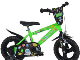 Bicicleta pentru copii Bimbo Bike Cosmos 12 inch, 1 viteza, verde/negru