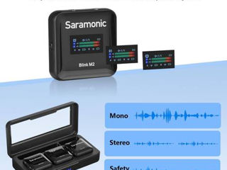 Saramonic blink M2 cu 2 microfoane fara fir case foto 5