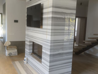 Montare scări din granit, marmură și travertin. foto 17