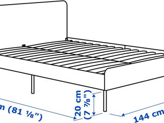 Pat Ikea Slattum/Vissle 140x200cm Gri Inchis foto 6