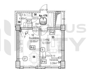 Apartament cu 1 cameră, 43 m², Râșcani, Chișinău foto 2