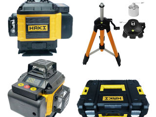Nivelă laser 16 linii verzi, 4d, 30m, 2 baterii, dispay+stativ haki hnld-16
